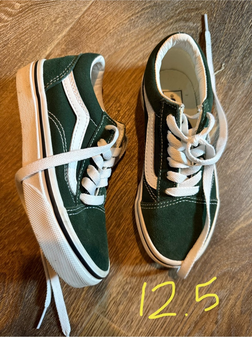 Kids Hunter Green Vans